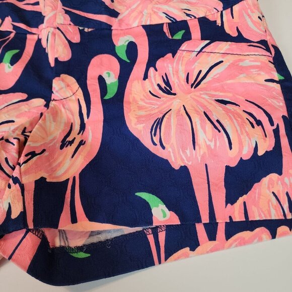 Lilly Pulitzer Flamingo shorts sz 00 summer beach - Picture 2 of 8